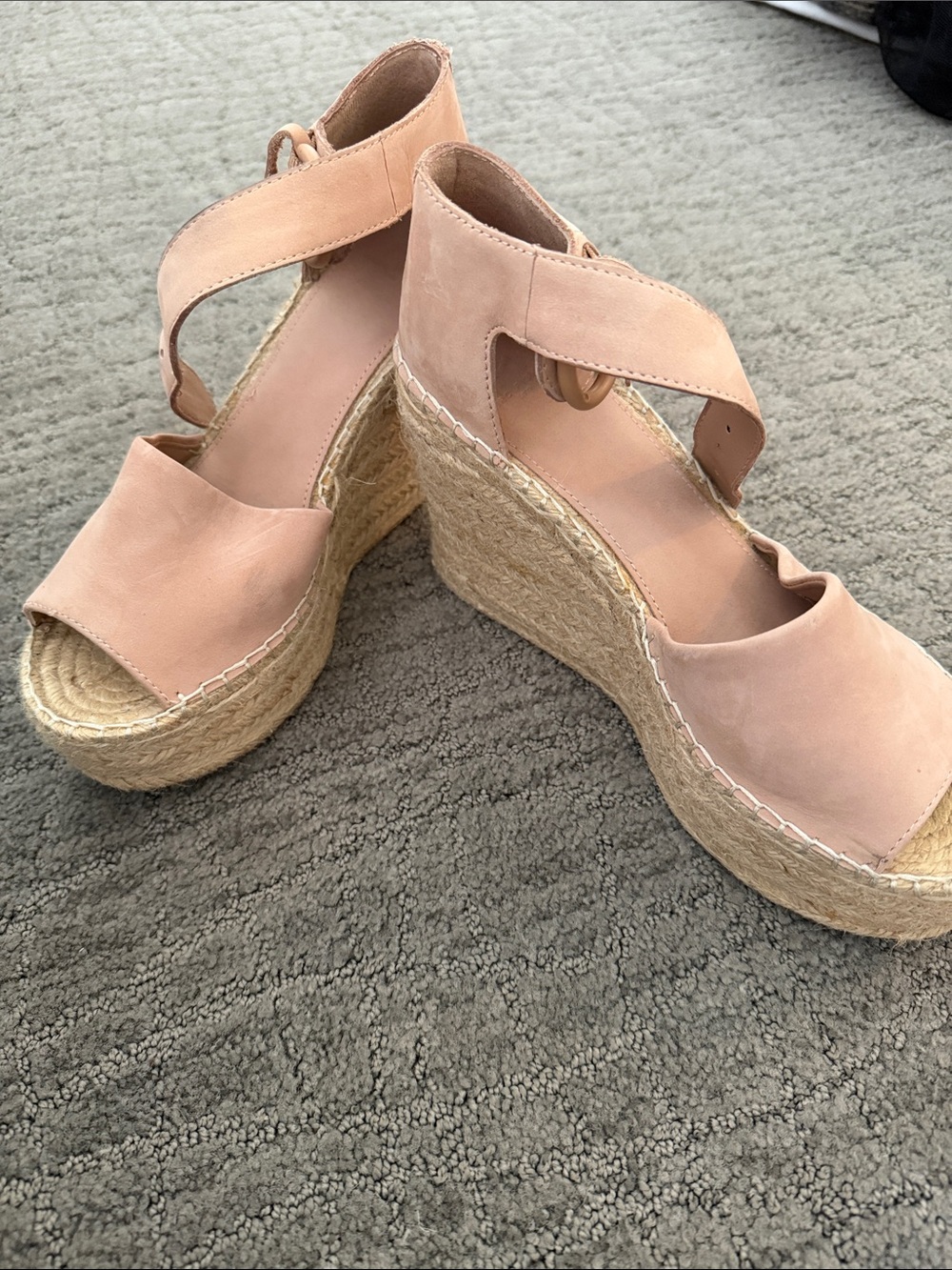 Marc Fisher Blush Espadrille Wedge Sandals